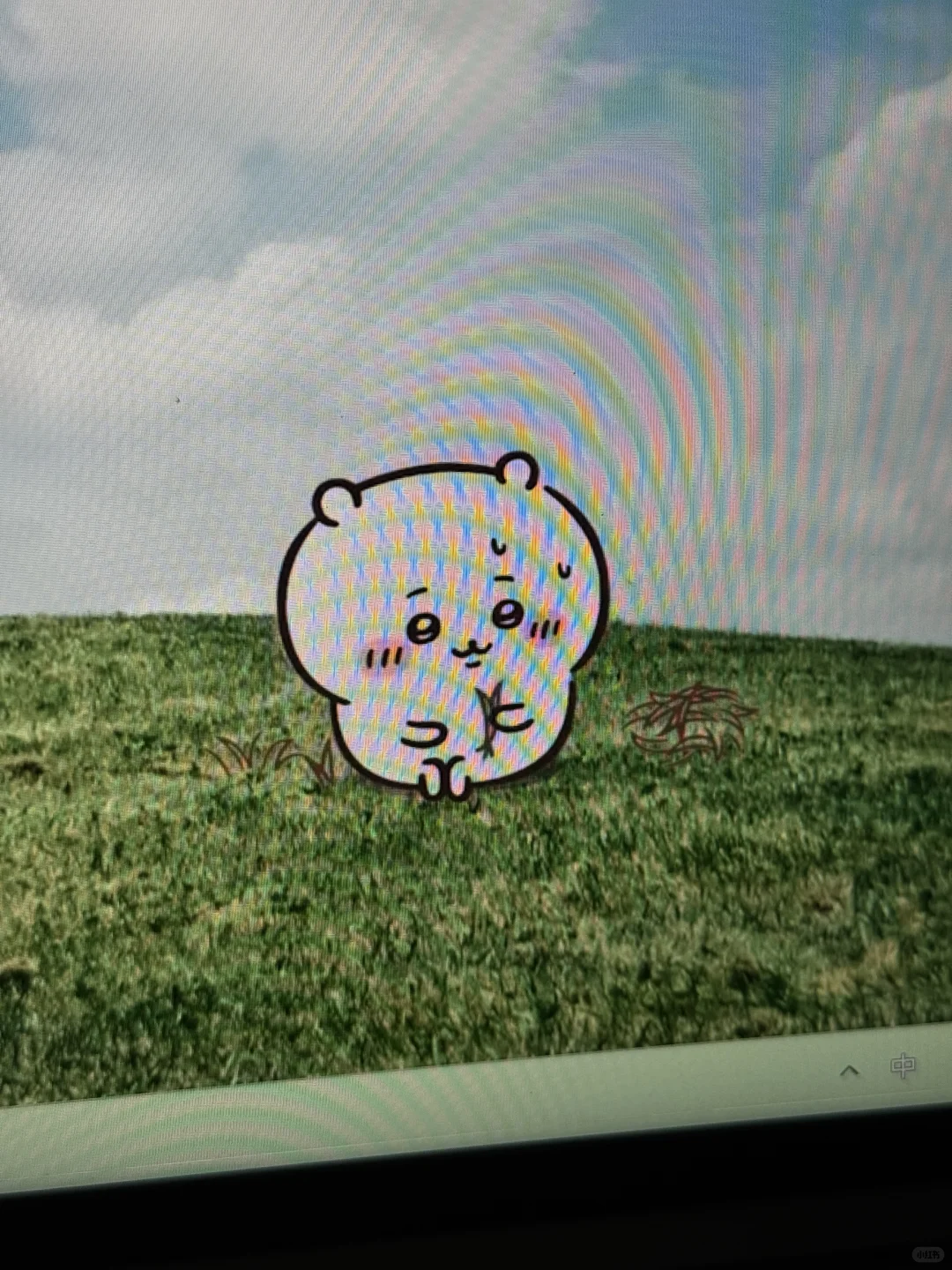 好可爱‼️吉伊宝宝在我的笔记本桌面拔草🥹