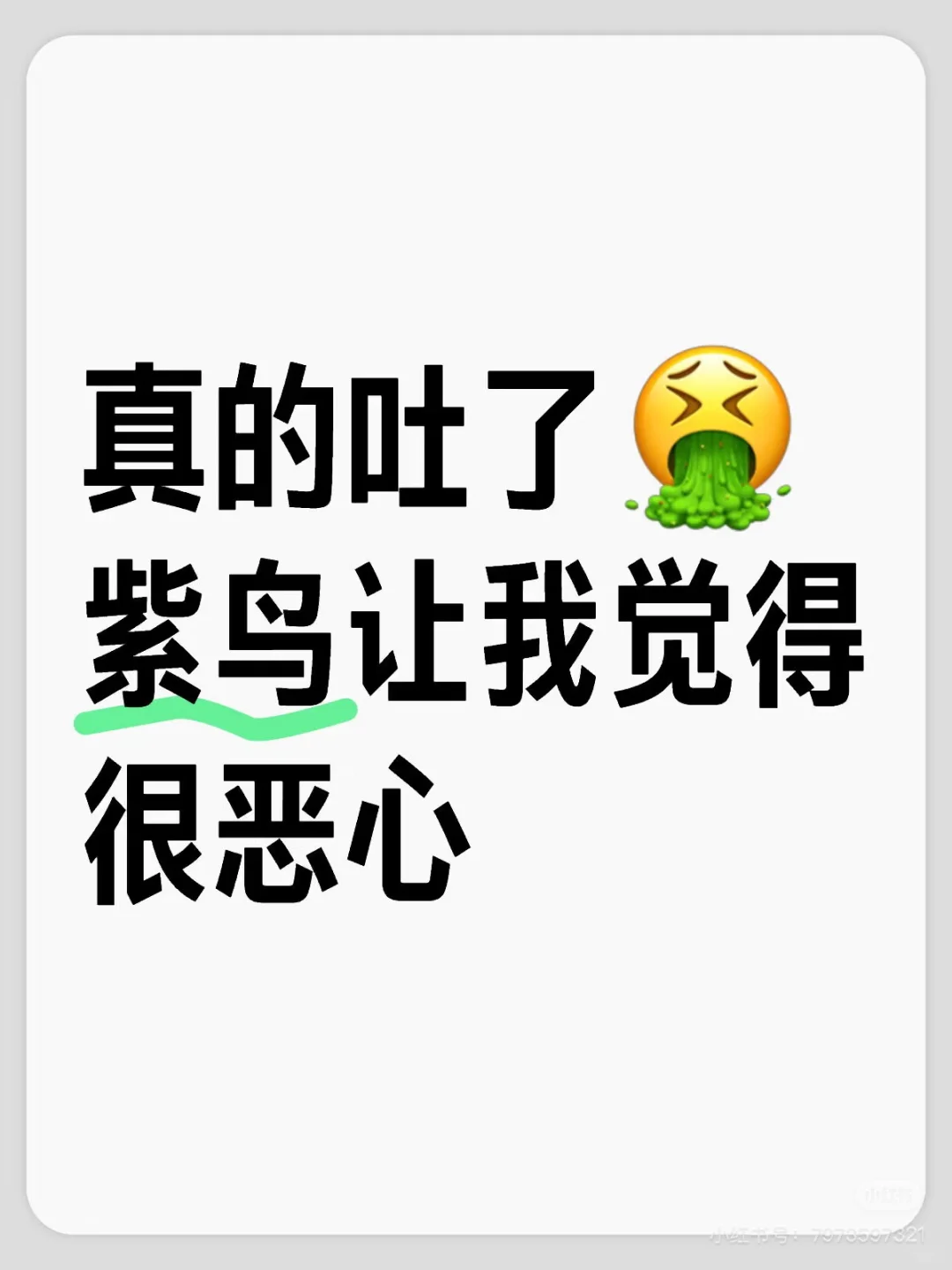 紫鸟让我觉得恶心