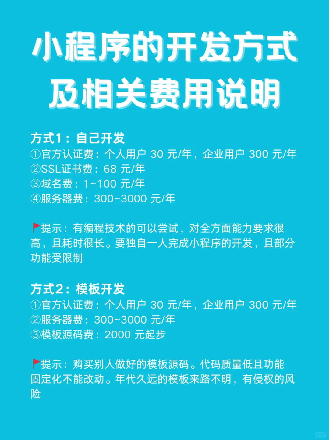 小程序开发方式及相关费用说明|小程序开发