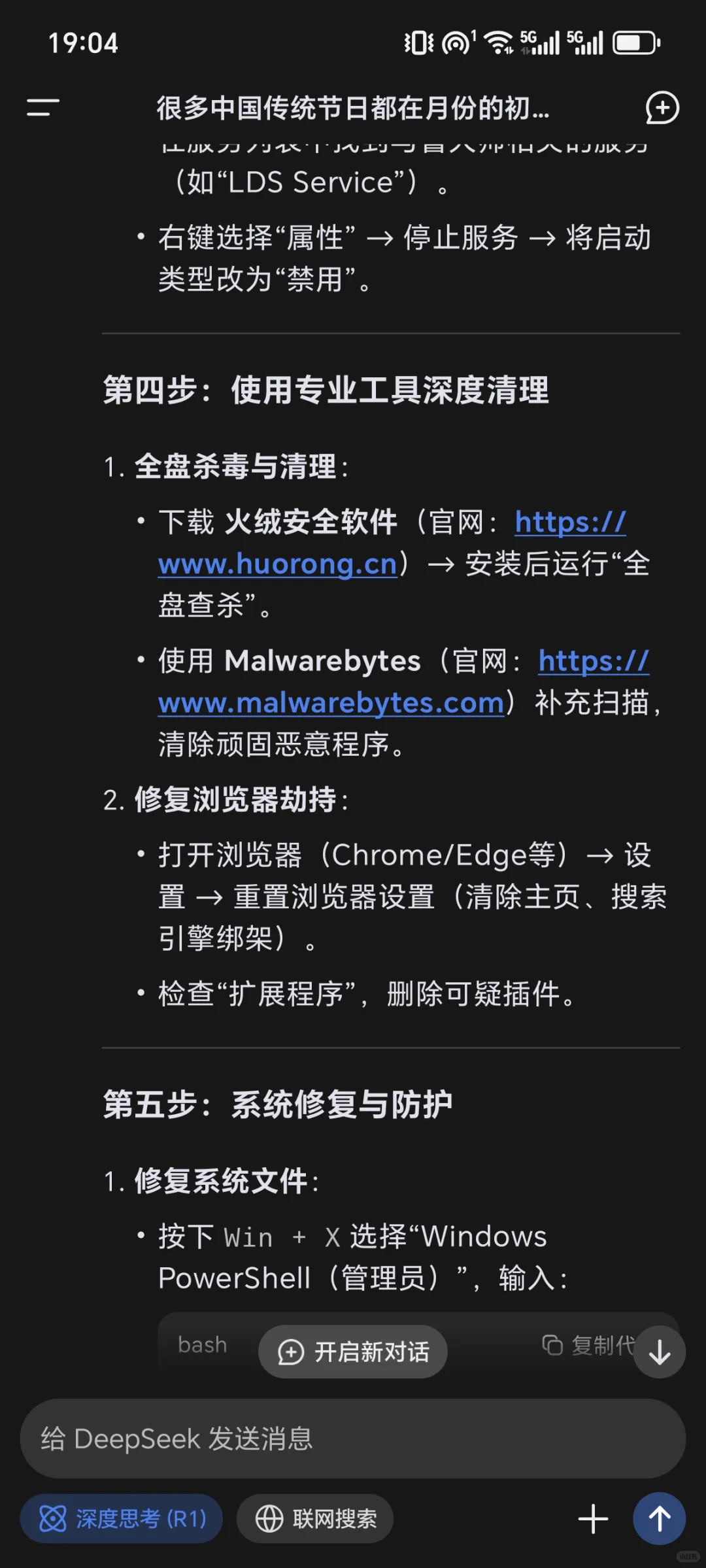 电脑流氓软件清理DeepSeek
