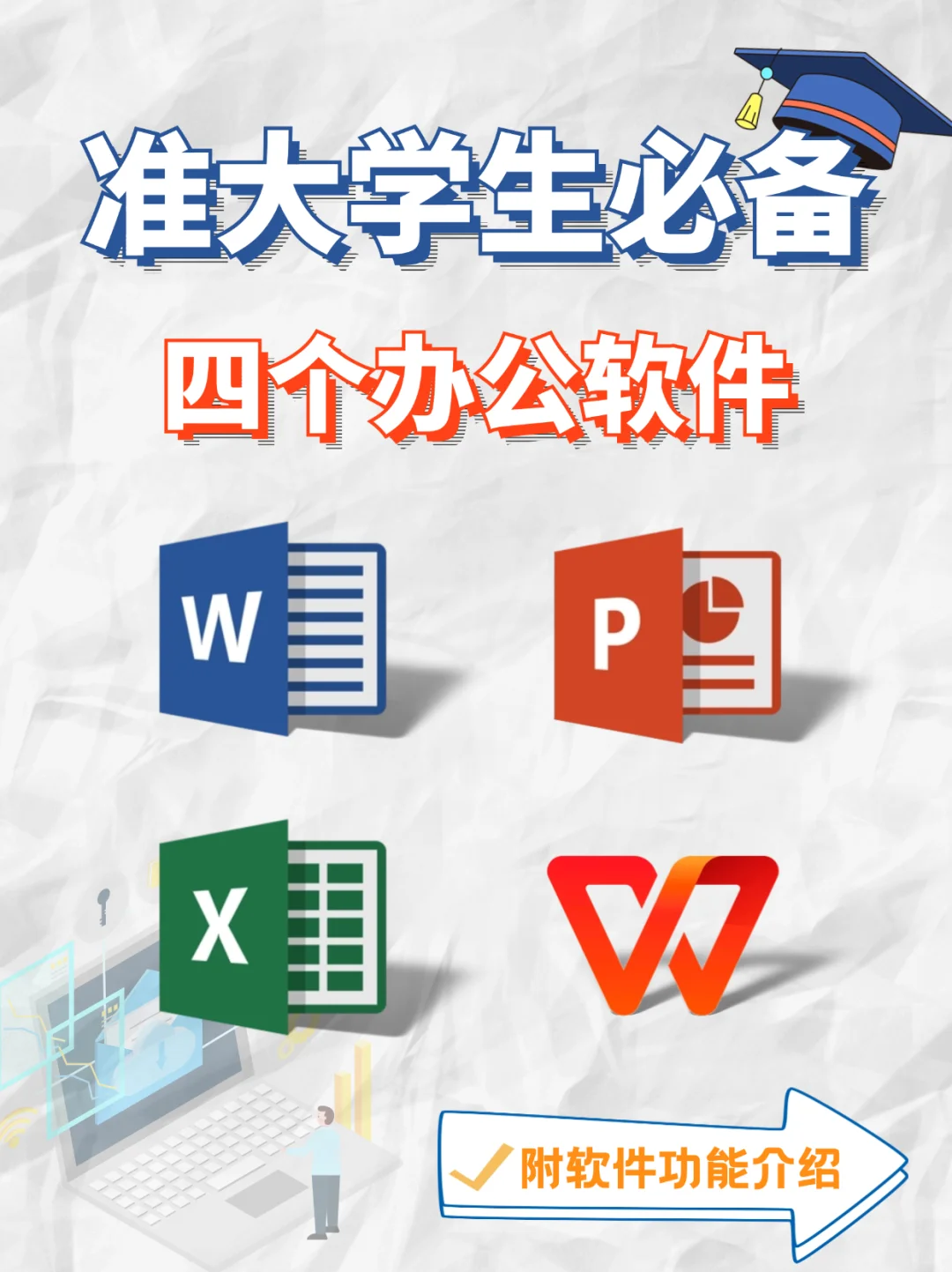 有电脑的准大学生暑假死磕办公软件，有大用
