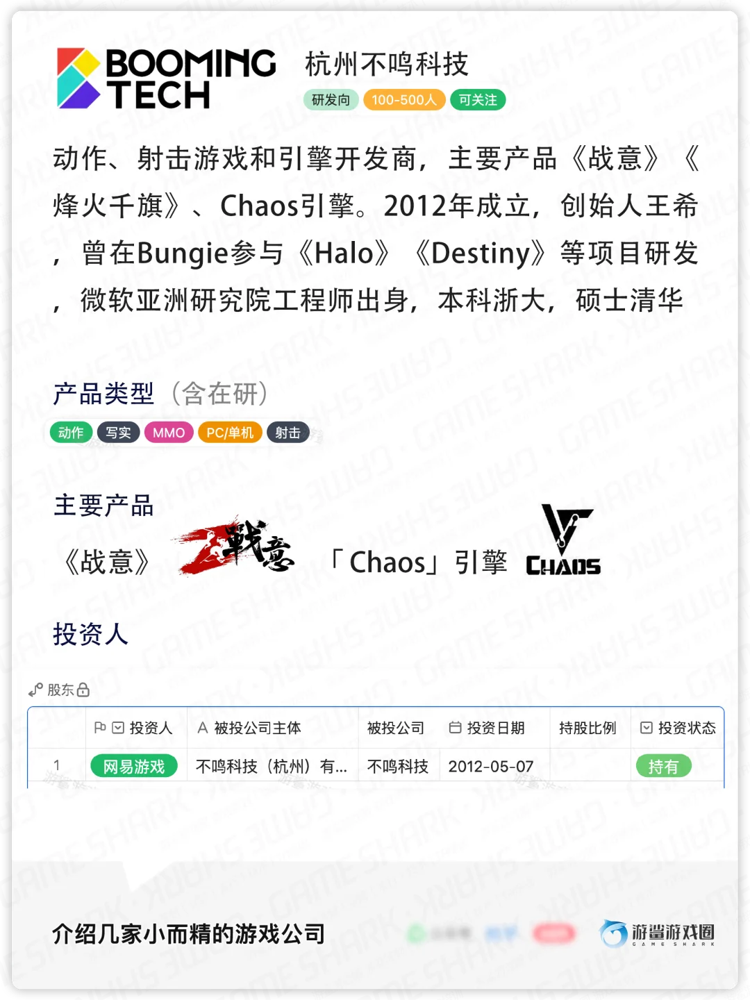 介绍13家“小”而精的游戏公司