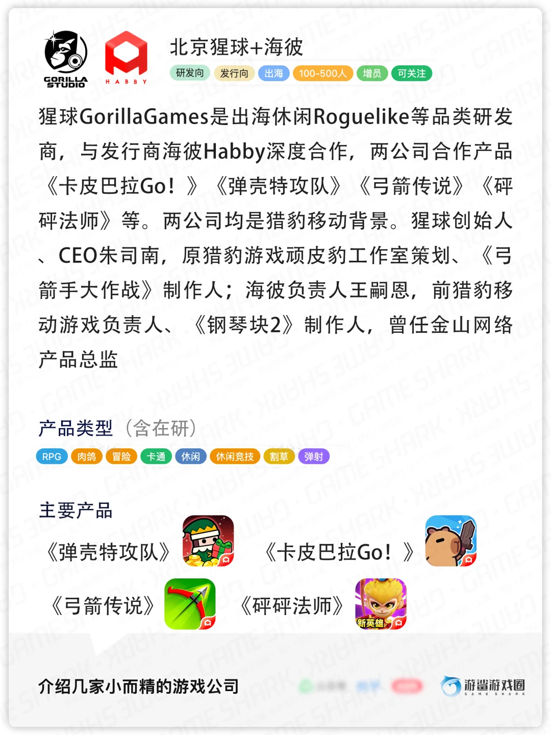 介绍13家“小”而精的游戏公司