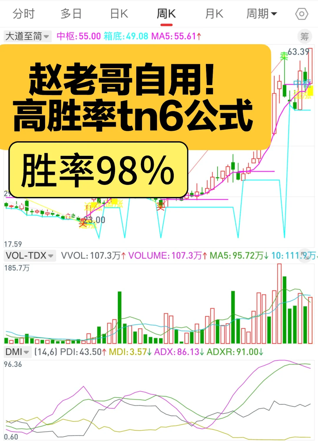 通达信珍藏版【大道至简】高胜率tn6指标源码