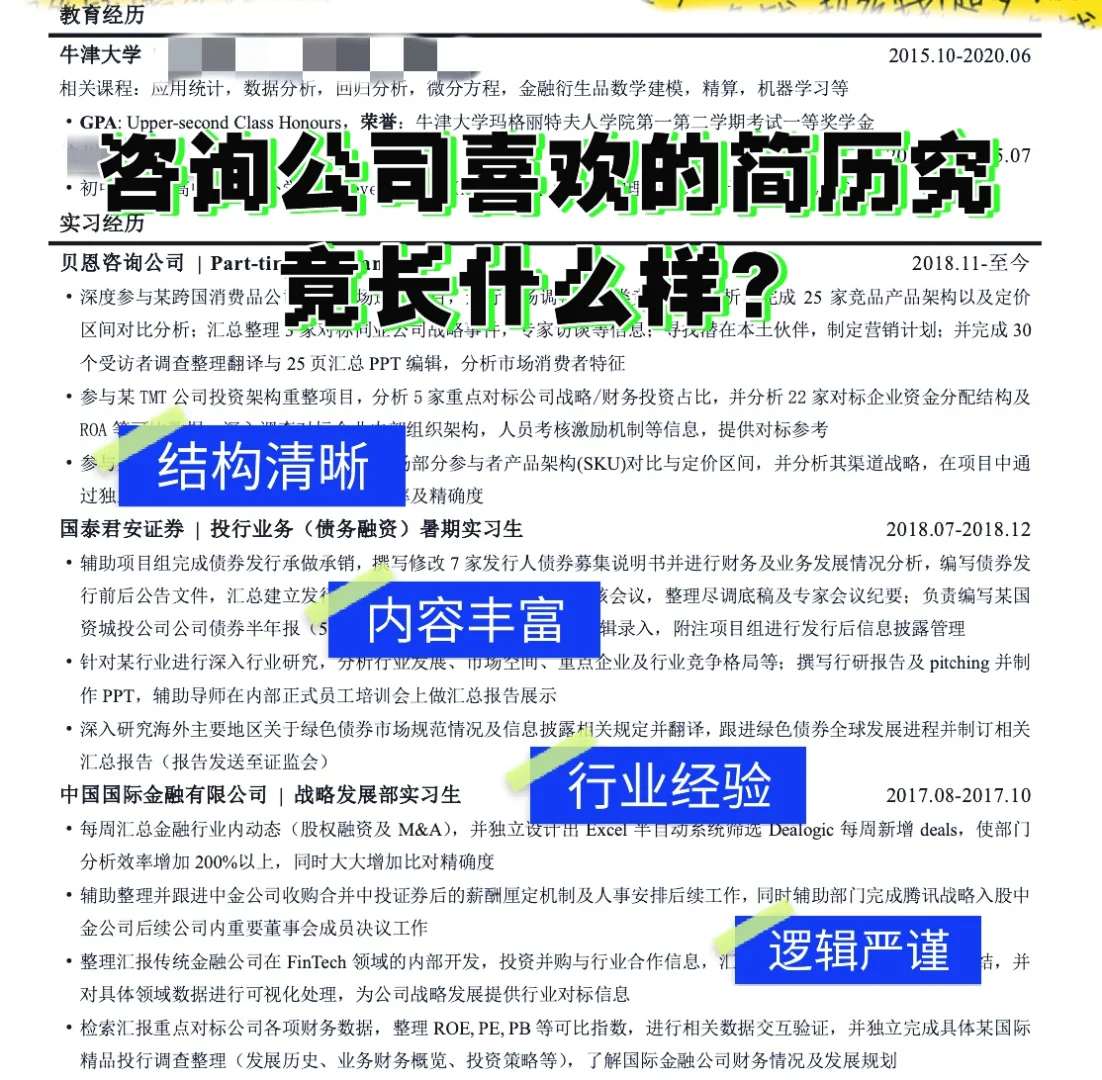 咨询顾问手把手教你写简历