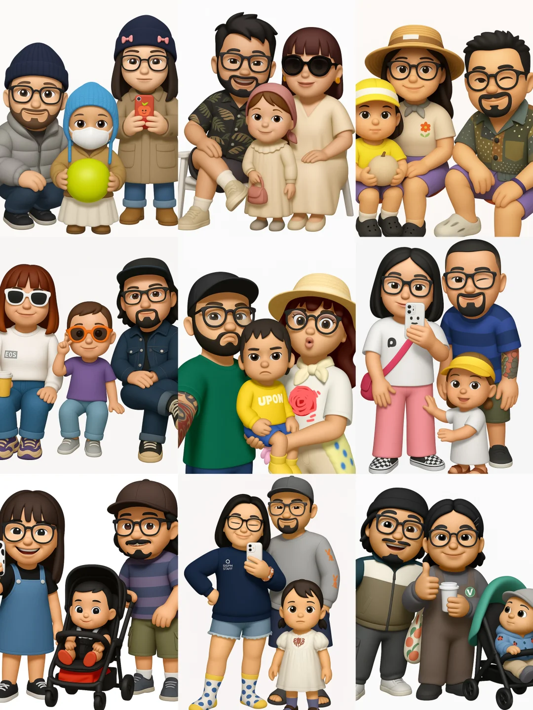 可爱到家，emoji全家福！玩了一天一宿！