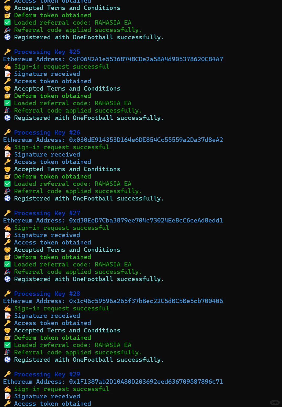 web3 项目-Onefootball自动邀请脚本