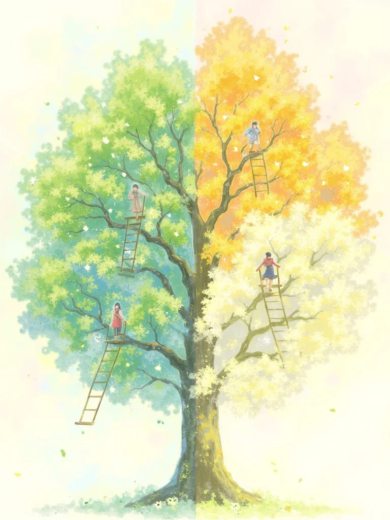 Ai 绘图：一棵树的四季