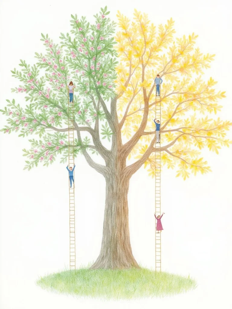 Ai 绘图：一棵树的四季