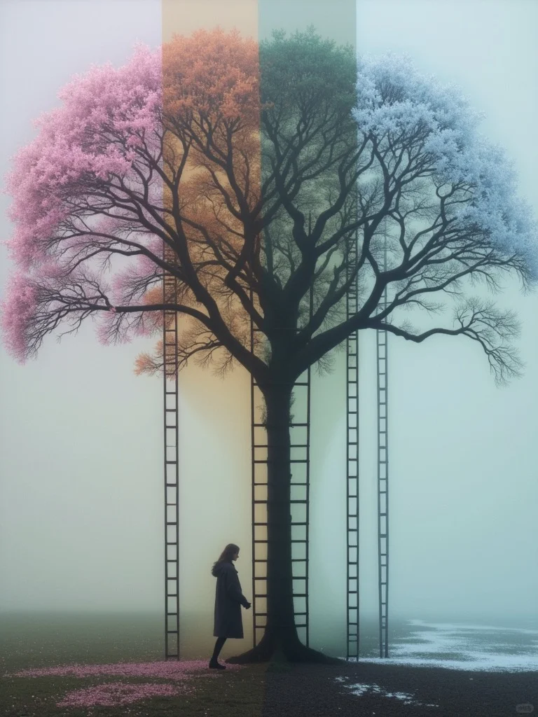 Ai 绘图：一棵树的四季