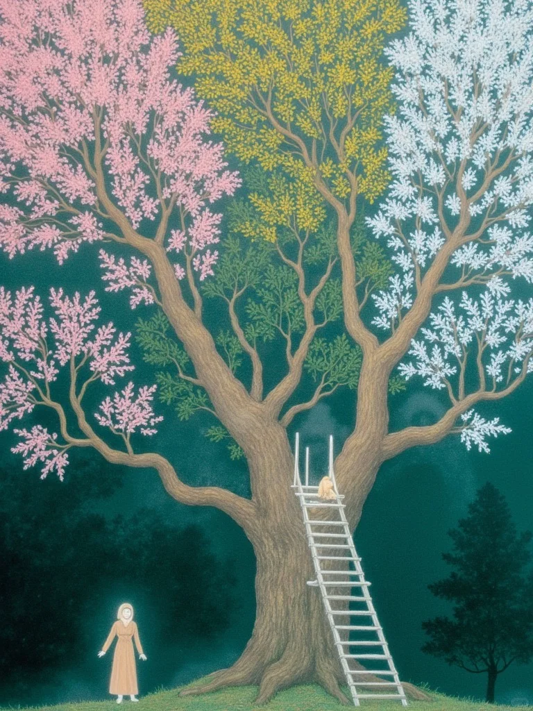 Ai 绘图：一棵树的四季