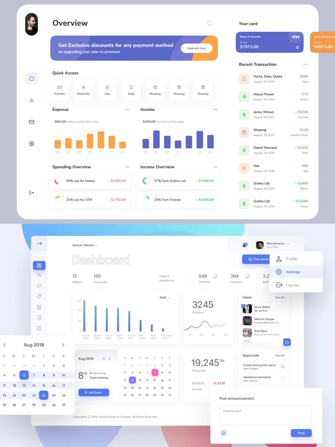 ui设计灵感丨Dashboard丨pc端首页设计合集