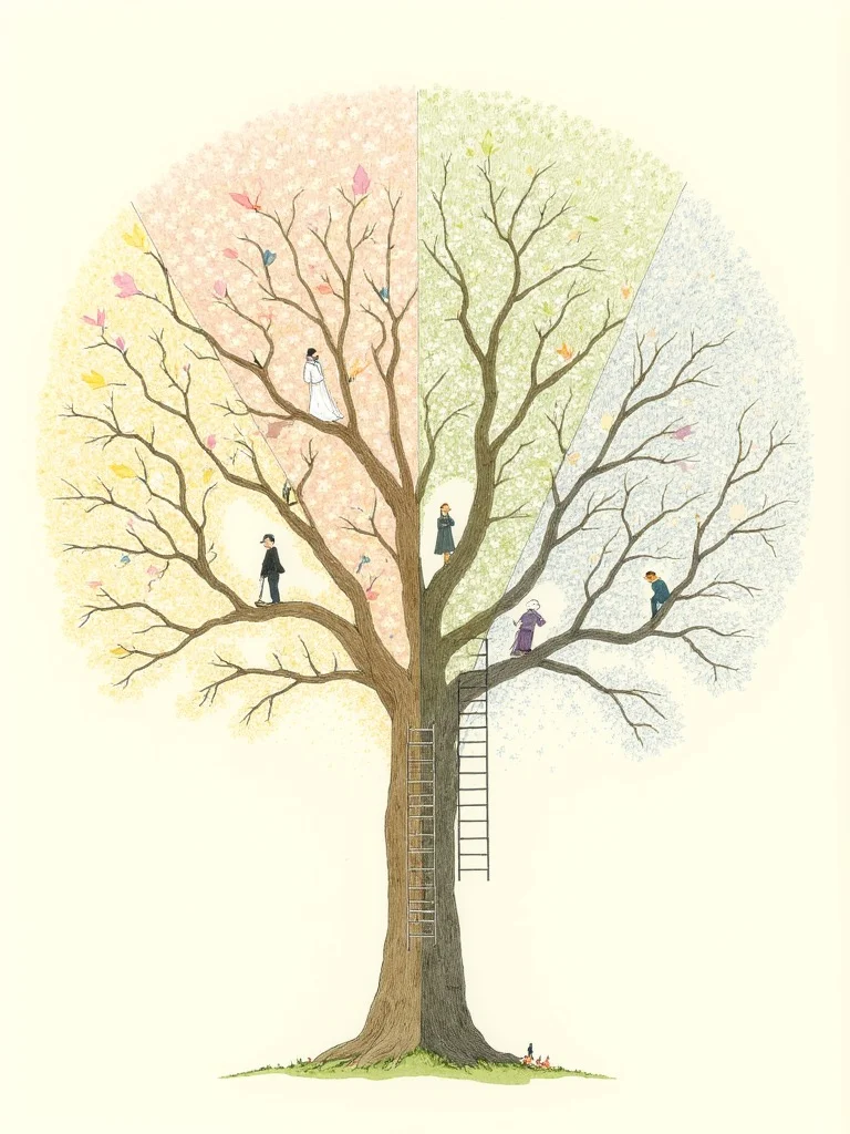 Ai 绘图：一棵树的四季