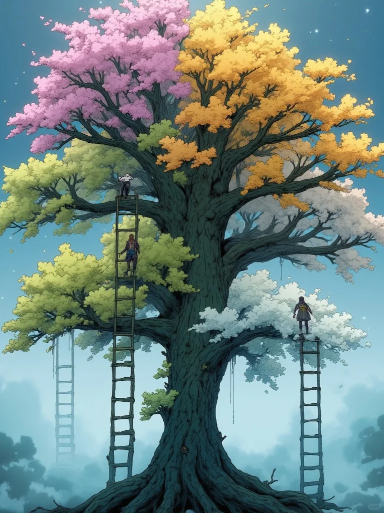 Ai 绘图：一棵树的四季