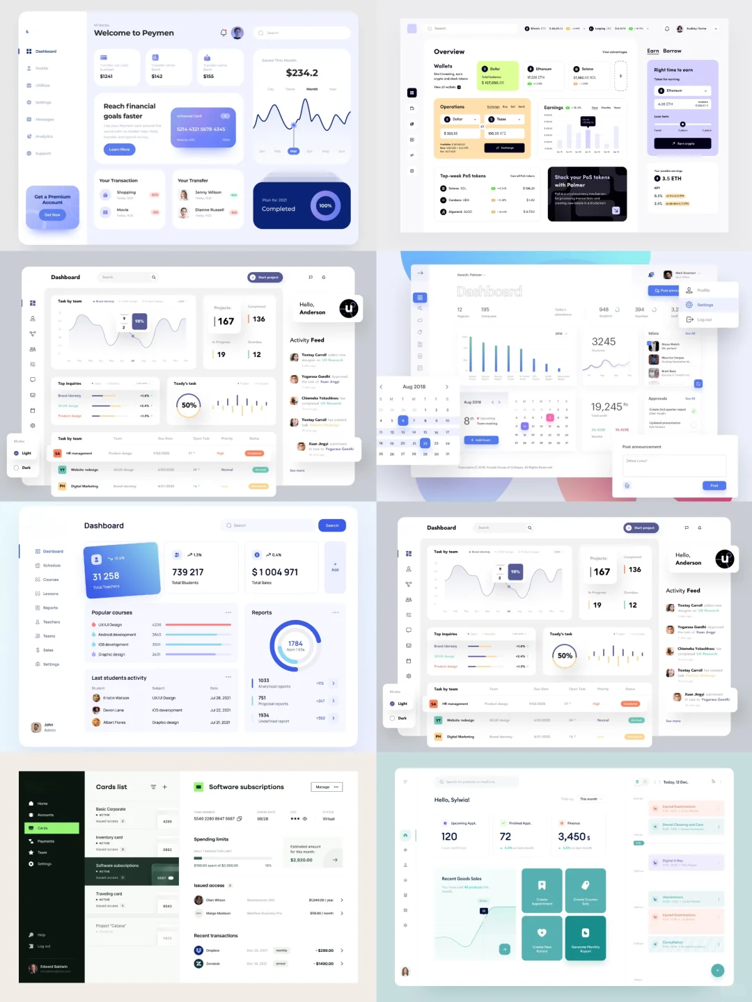 ui设计灵感丨Dashboard丨pc端首页设计合集