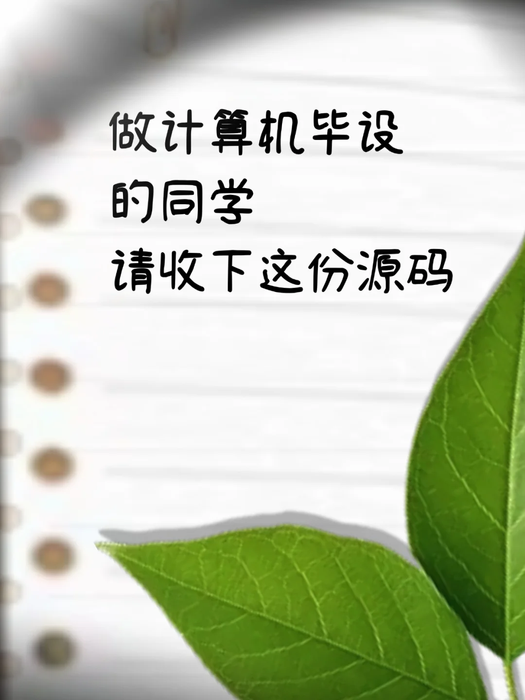 做计算机毕设的同学请收下这份源码🍃