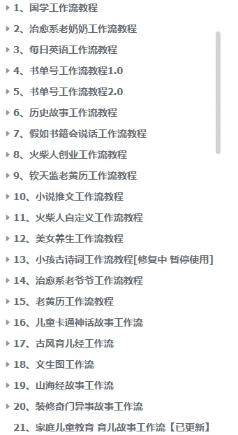 复制代码就能用的100+扣子工作流