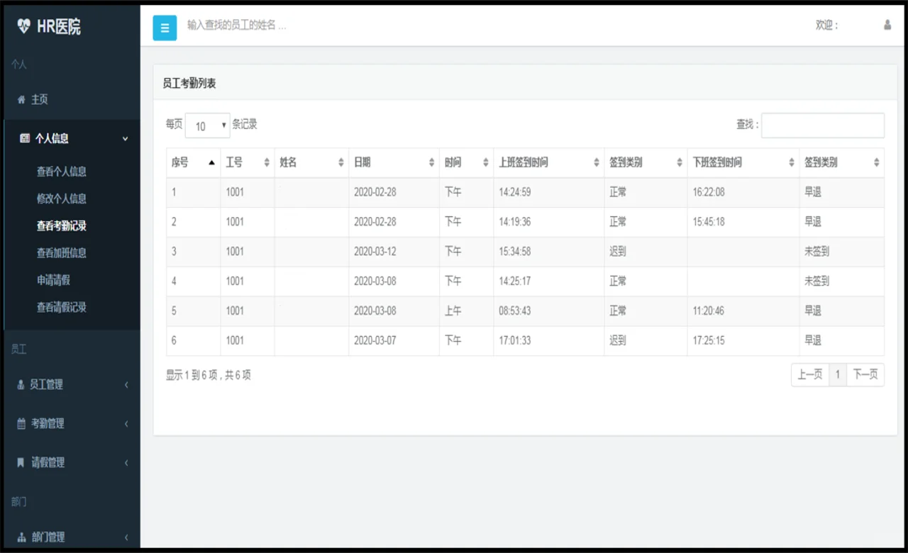 Java医院人事管理系统源码
