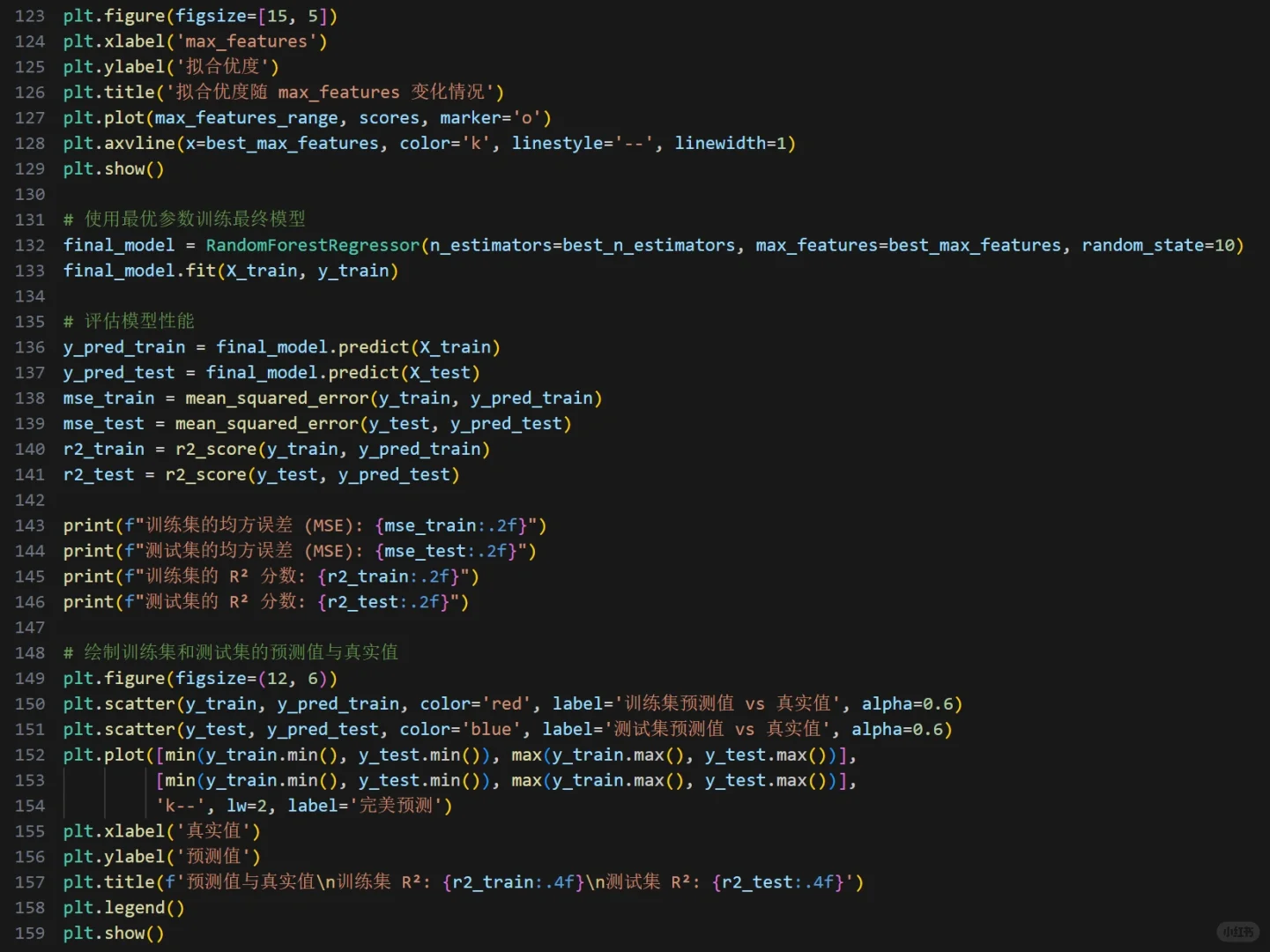 随机森林预测模型相关代码-python版