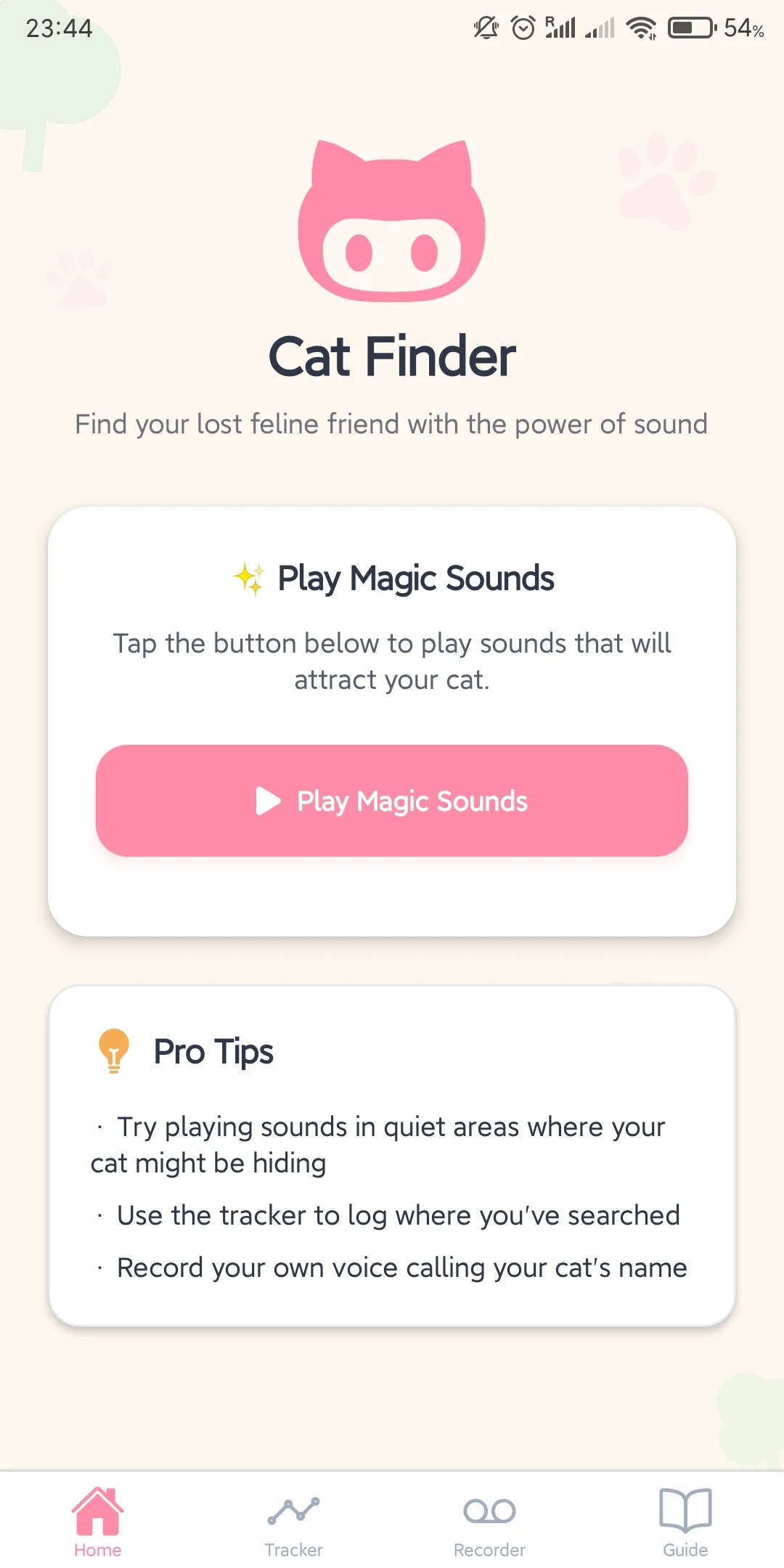 找猫神器App特殊声音循环播放一键找猫