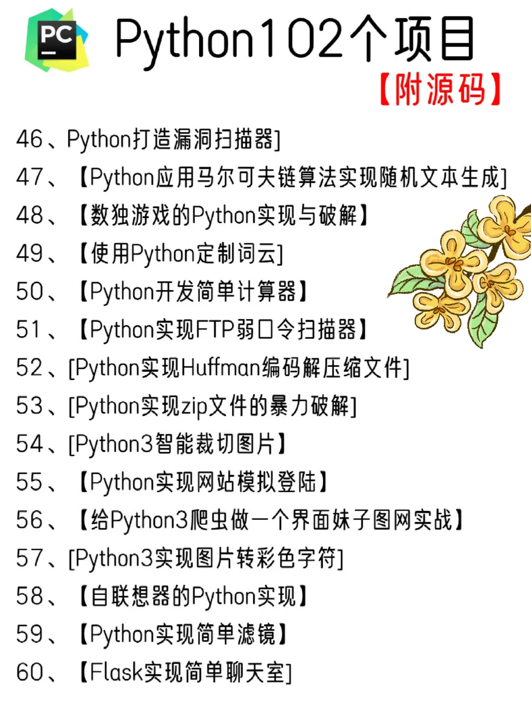 一周练完的102个Python项目，附源码