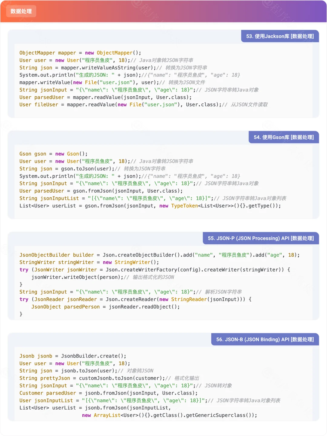 60个常用Java代码片段大全,建议收藏!📚