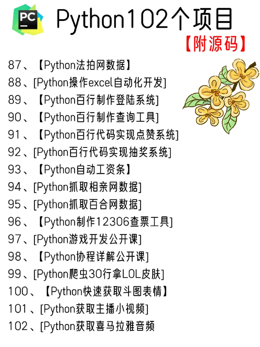 一周练完的102个Python项目，附源码