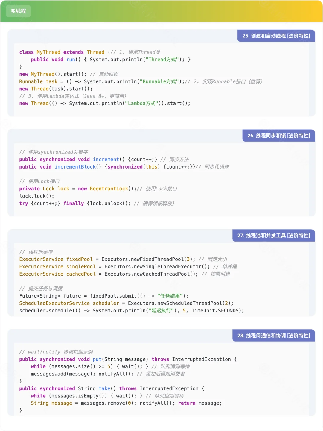 60个常用Java代码片段大全,建议收藏!📚