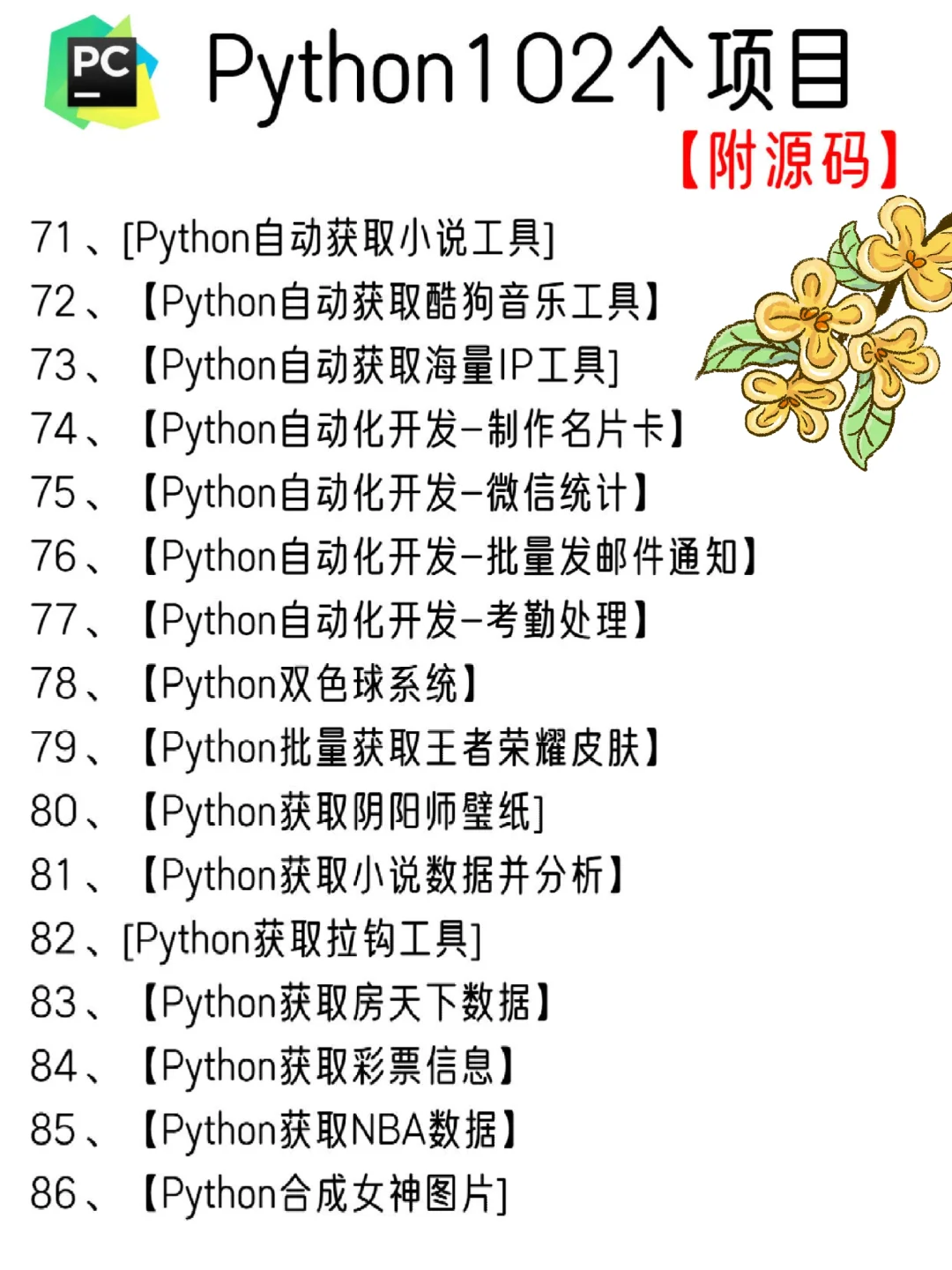一周练完的102个Python项目，附源码