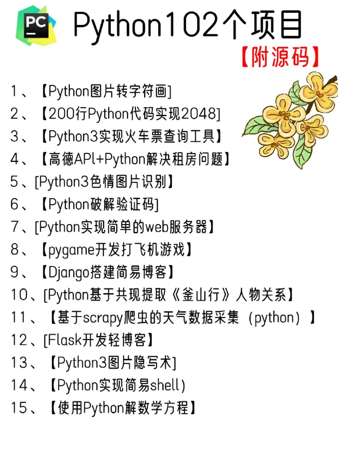 一周练完的102个Python项目，附源码