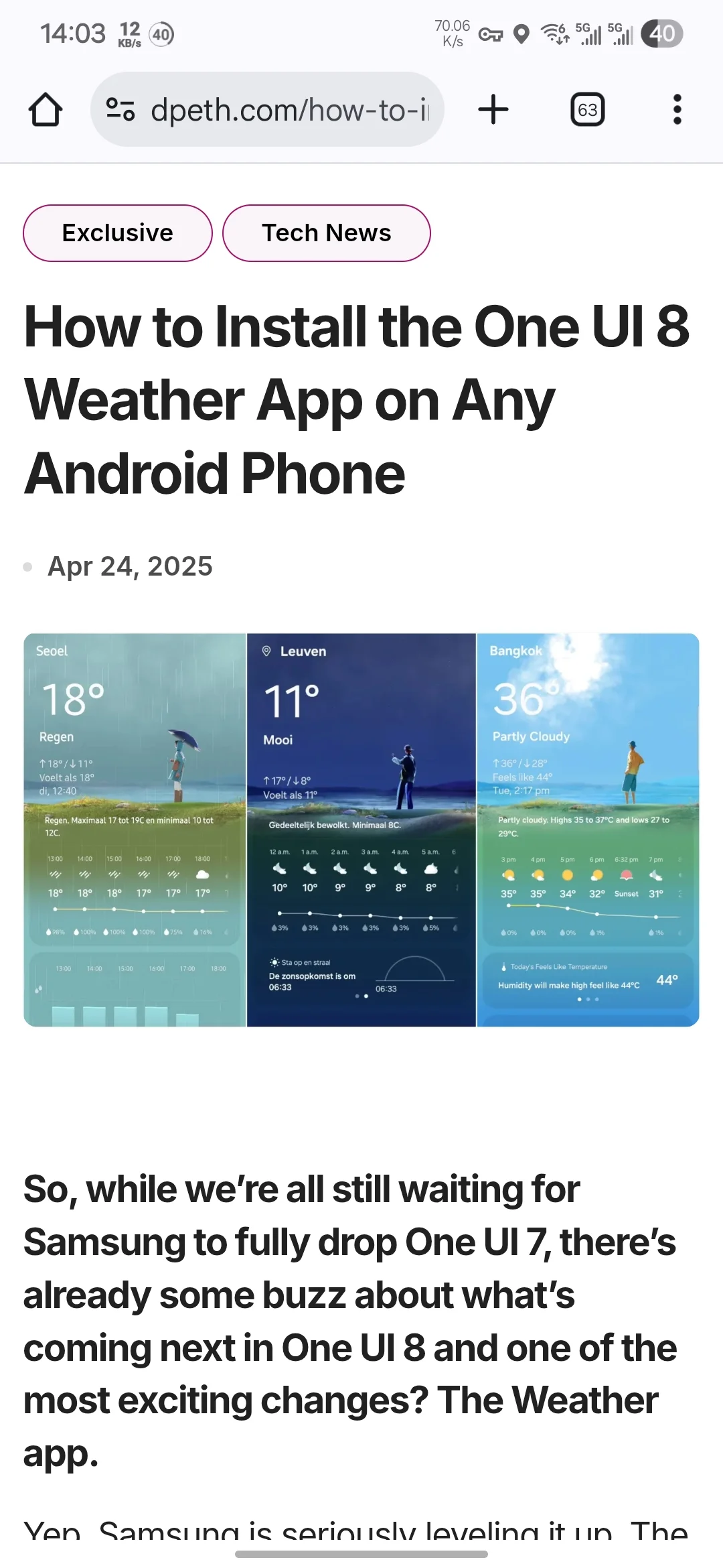 OneUI 8的天气app……这么搞起码能用上