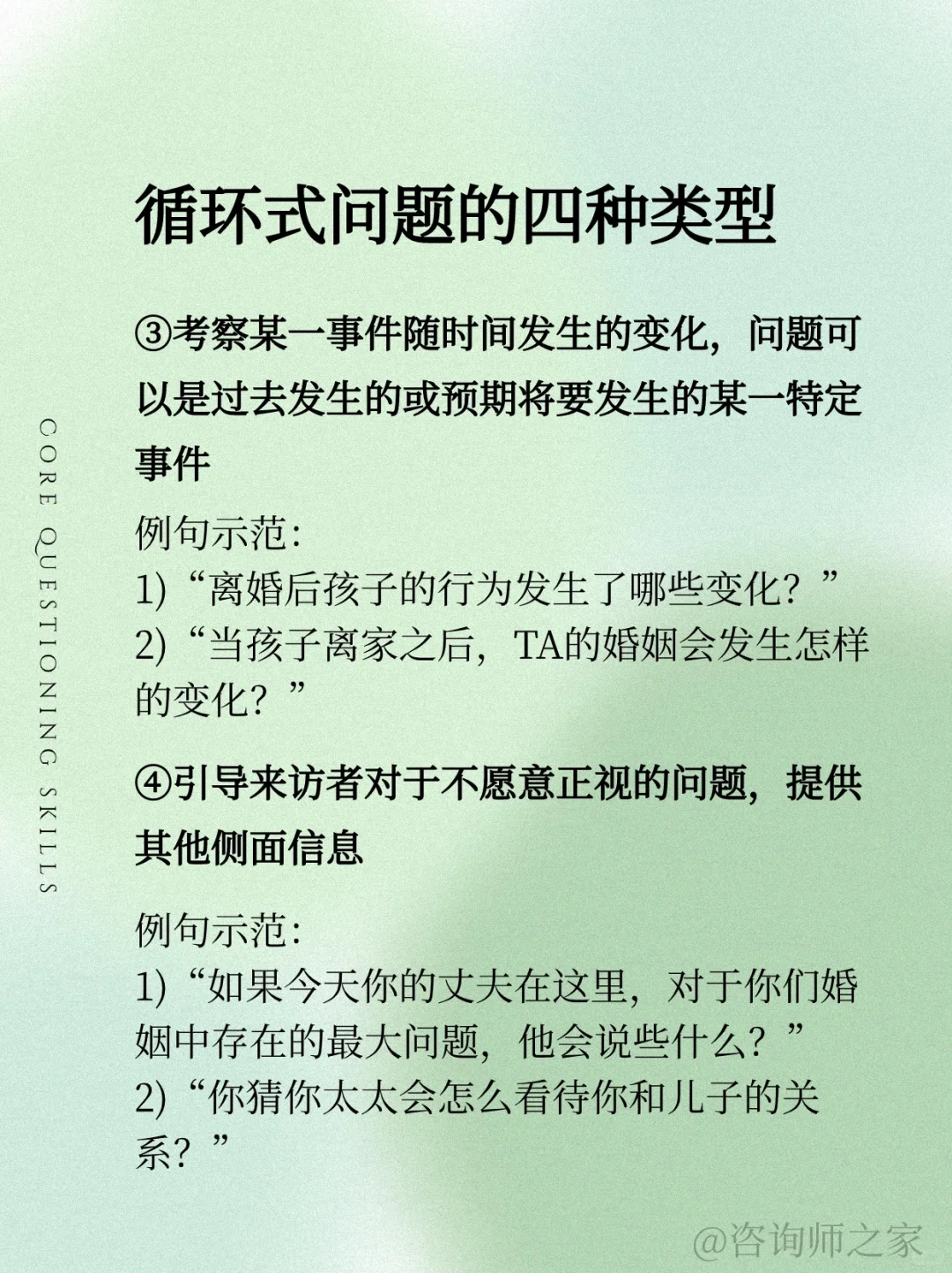 咨询师进阶法宝！解锁4种咨询核心提问技巧
