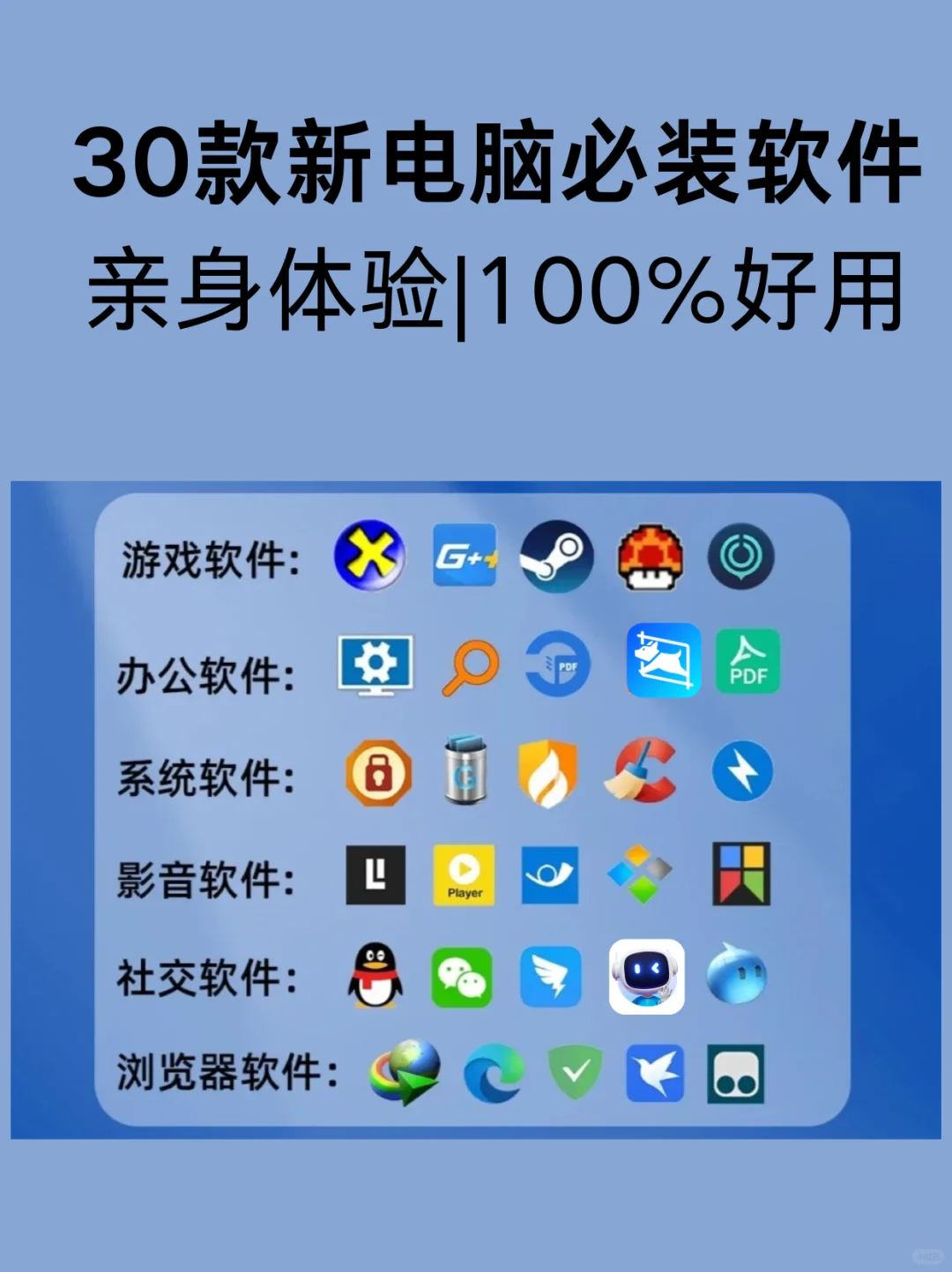 30款新电脑必装软件，百分百好用！