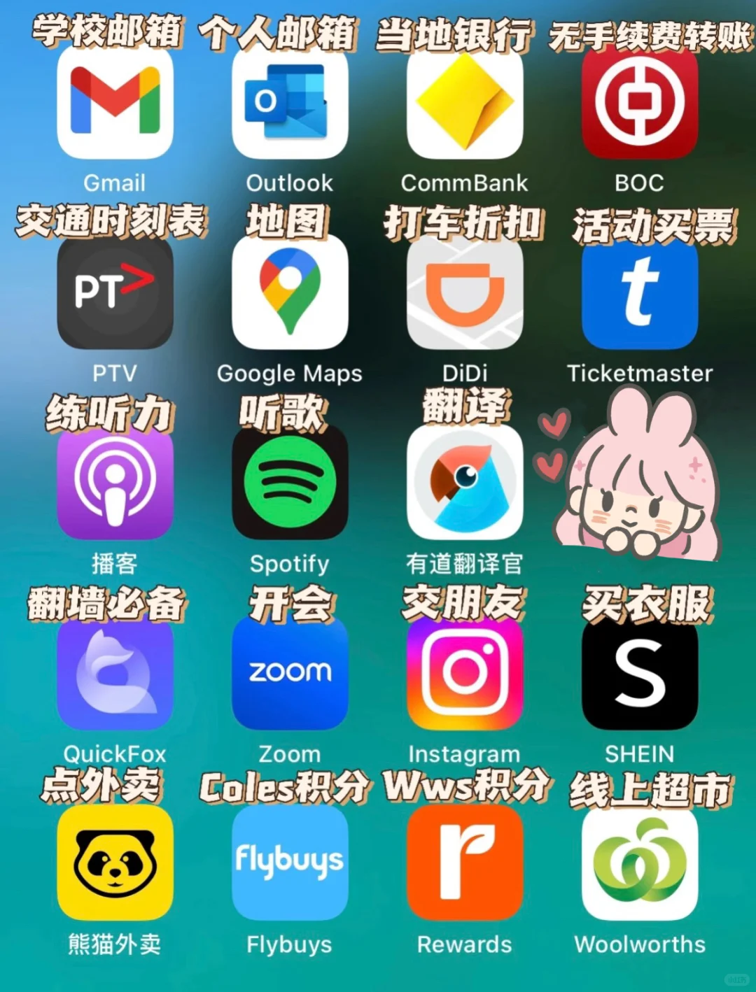 澳洲留子的手机上竟然这么多APP🤔🤔