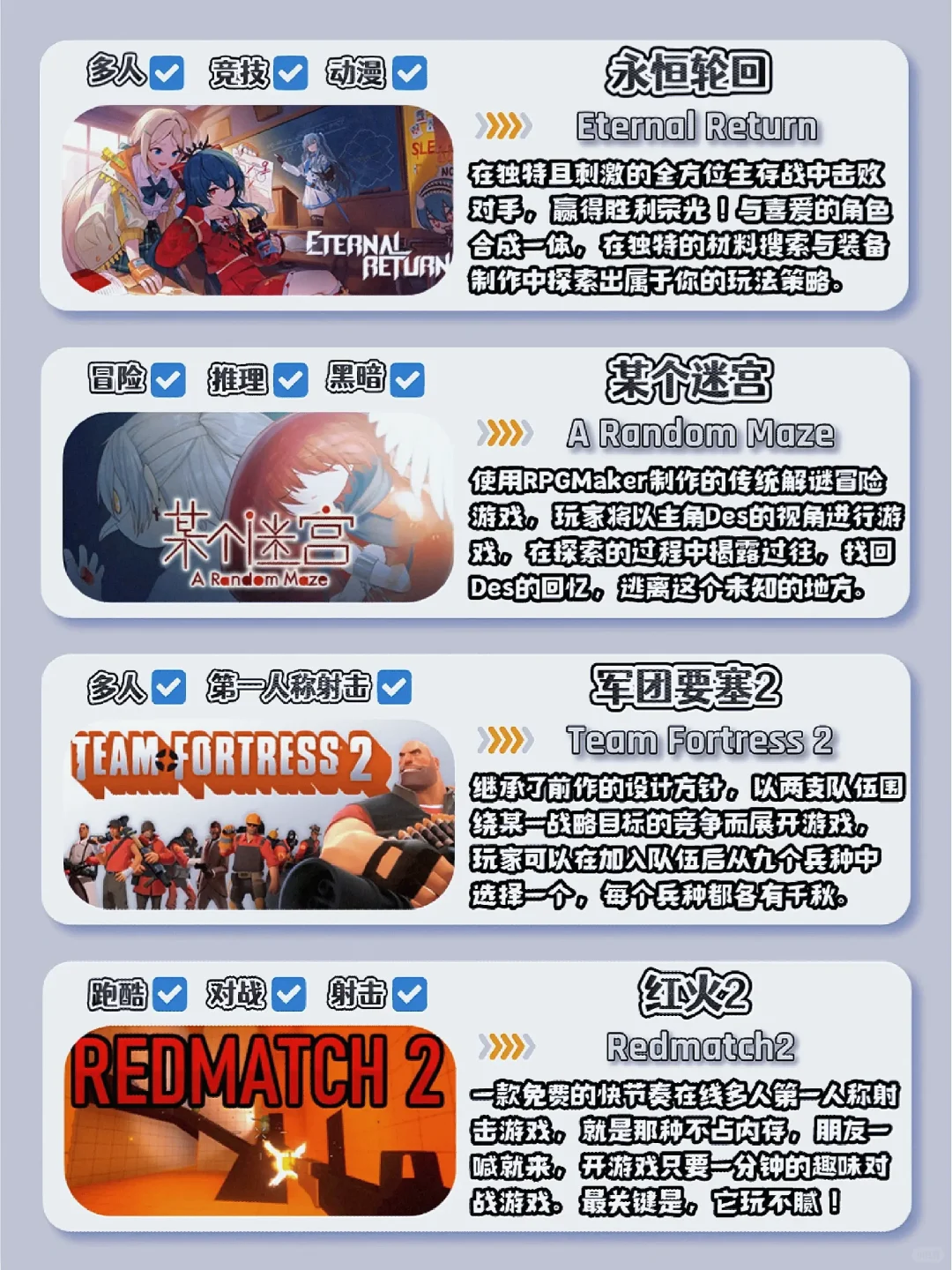 36款低配且免费的steam游戏来了❗❗