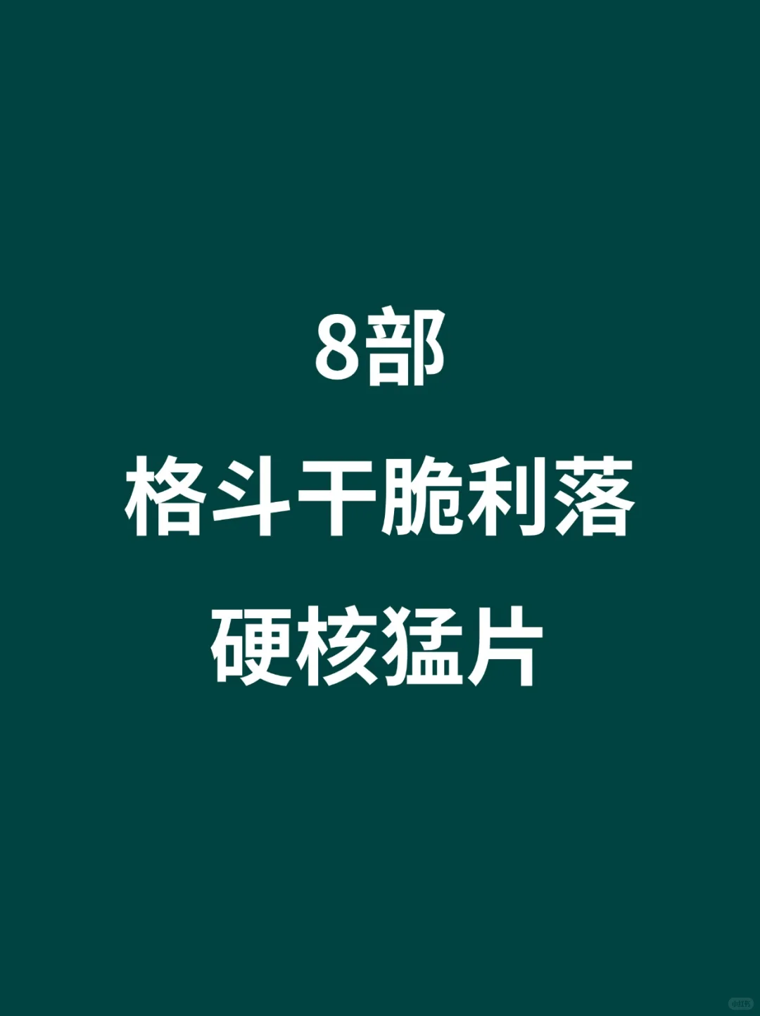 8部格斗干脆利落硬核猛片🎦