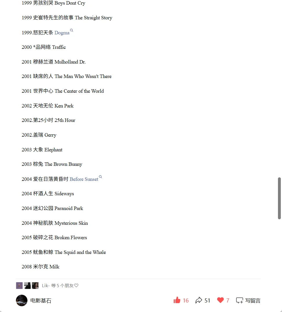 美国独立电影片单合集