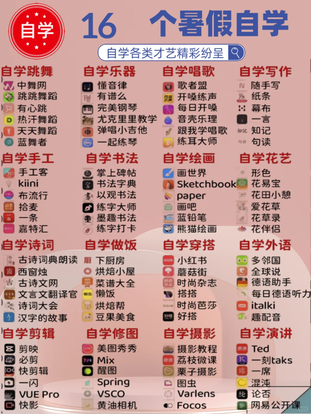 📆暑假自学大合集❗️你都用过哪些app？