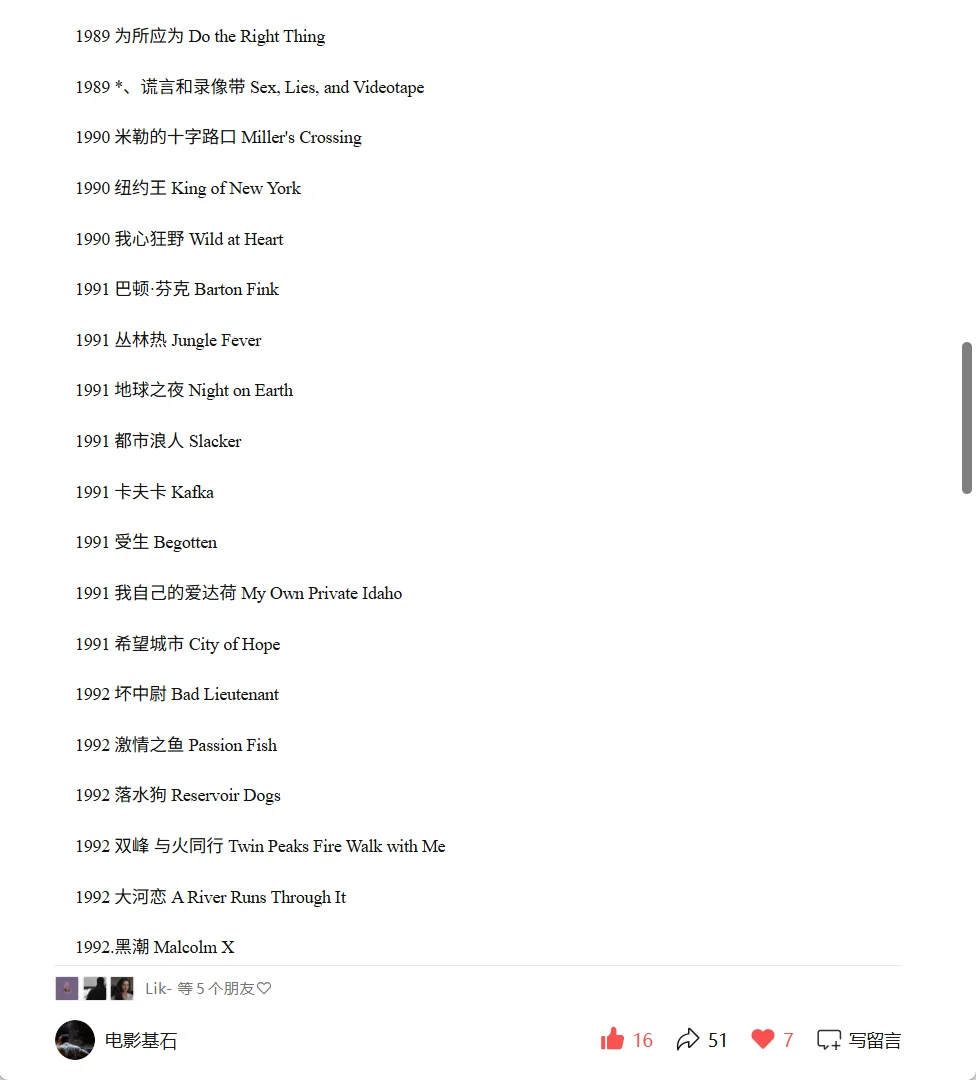 美国独立电影片单合集