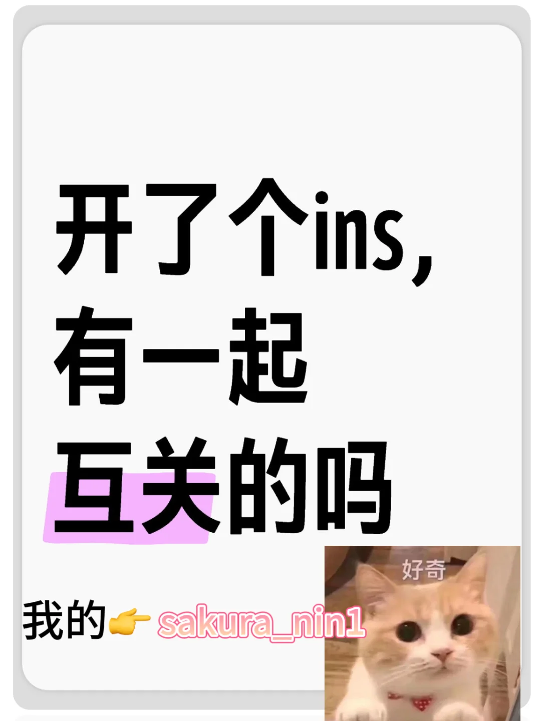 来 insta 互关呀👻秒回～