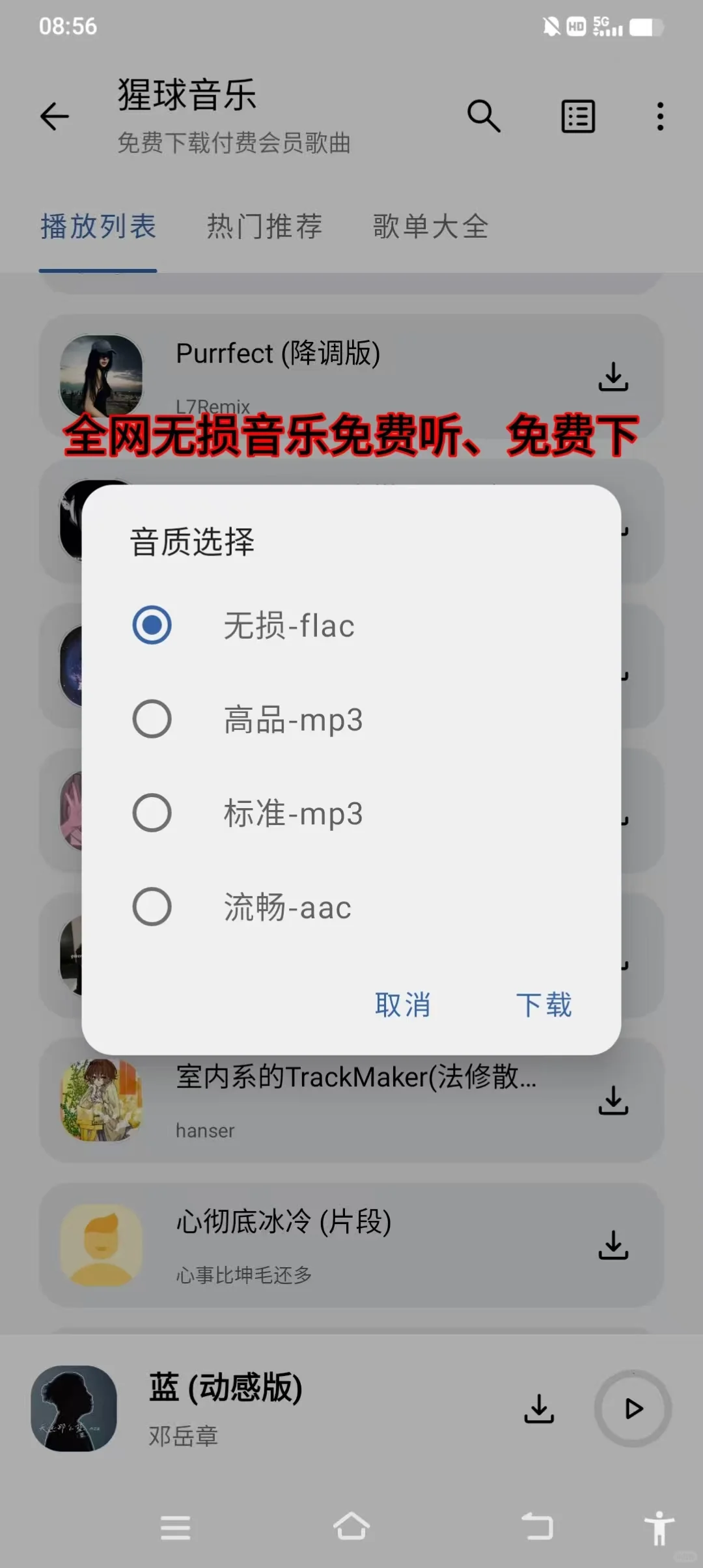 全网无损音乐免费下载，免费听