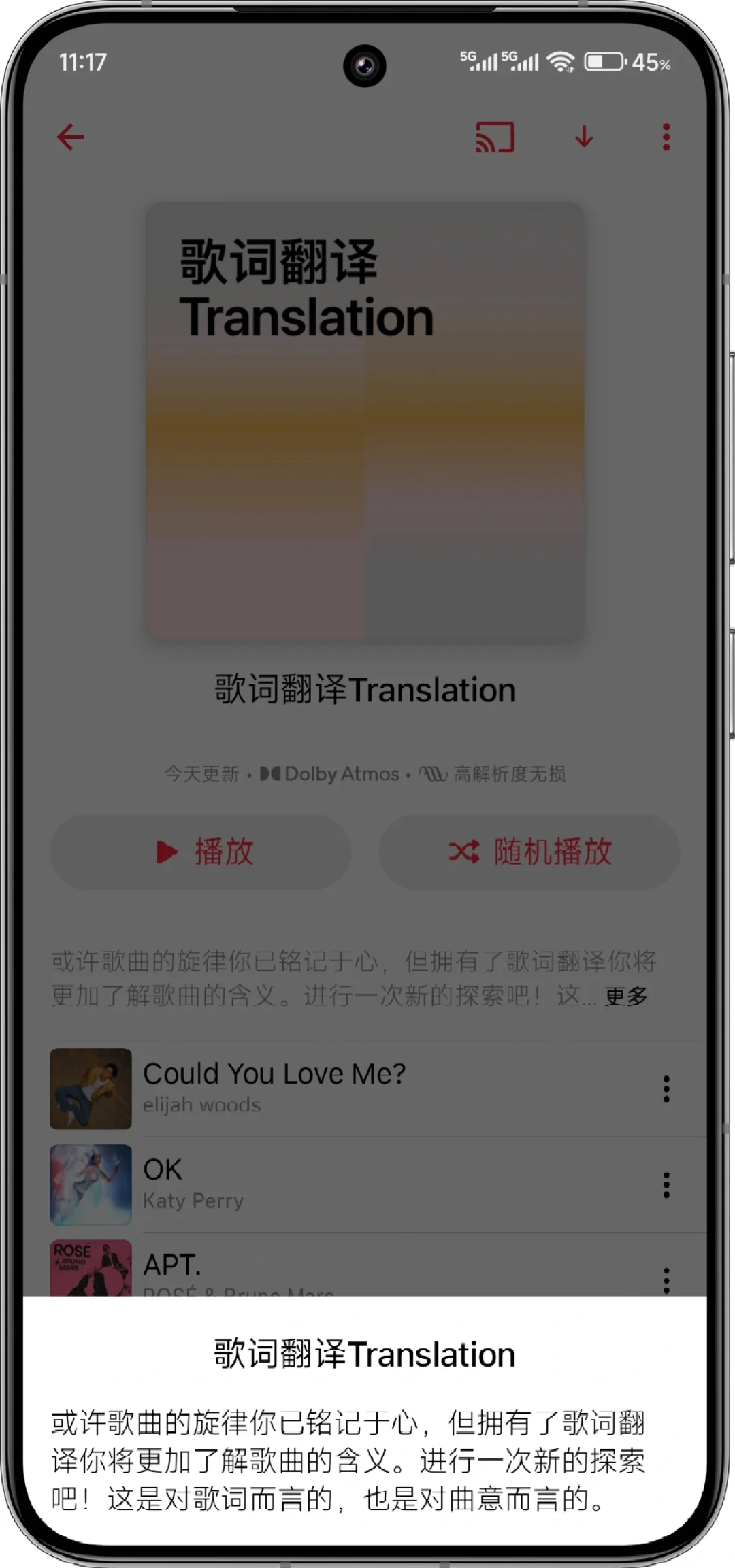 Apple Music安卓歌词翻译🤩