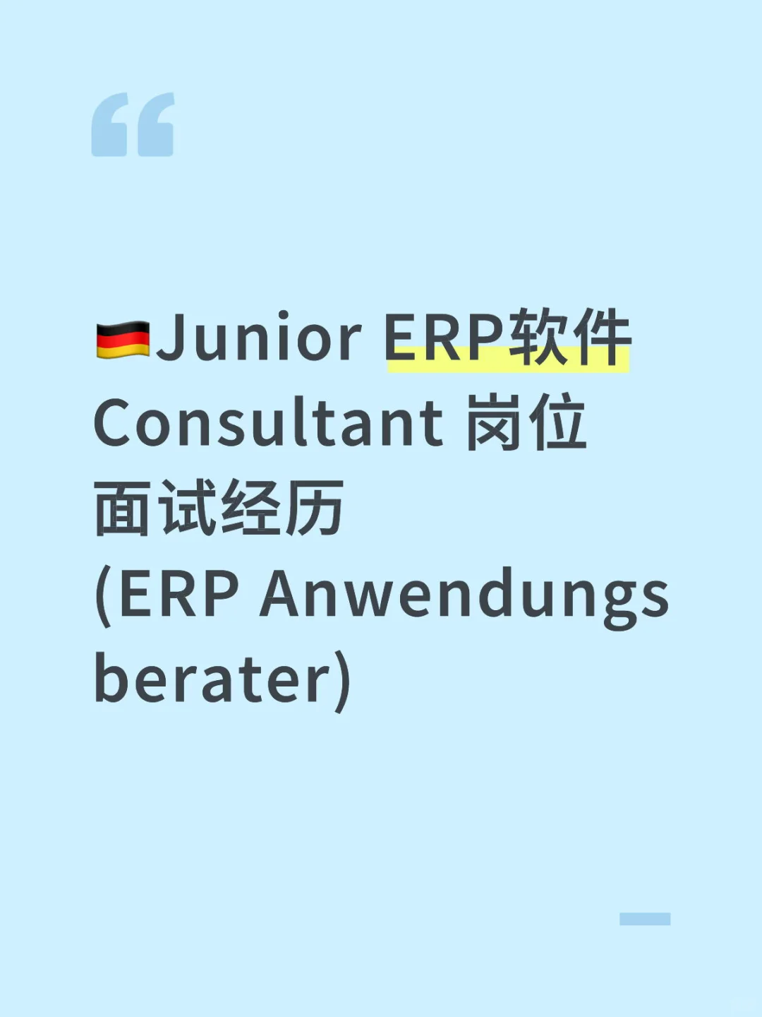 🇩🇪博士退学找Junior IT咨询岗经历II