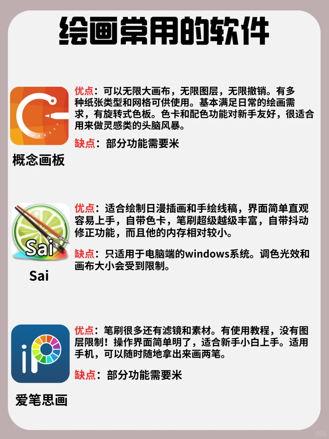 新手必看 | 9款常用的绘画软件推荐✅