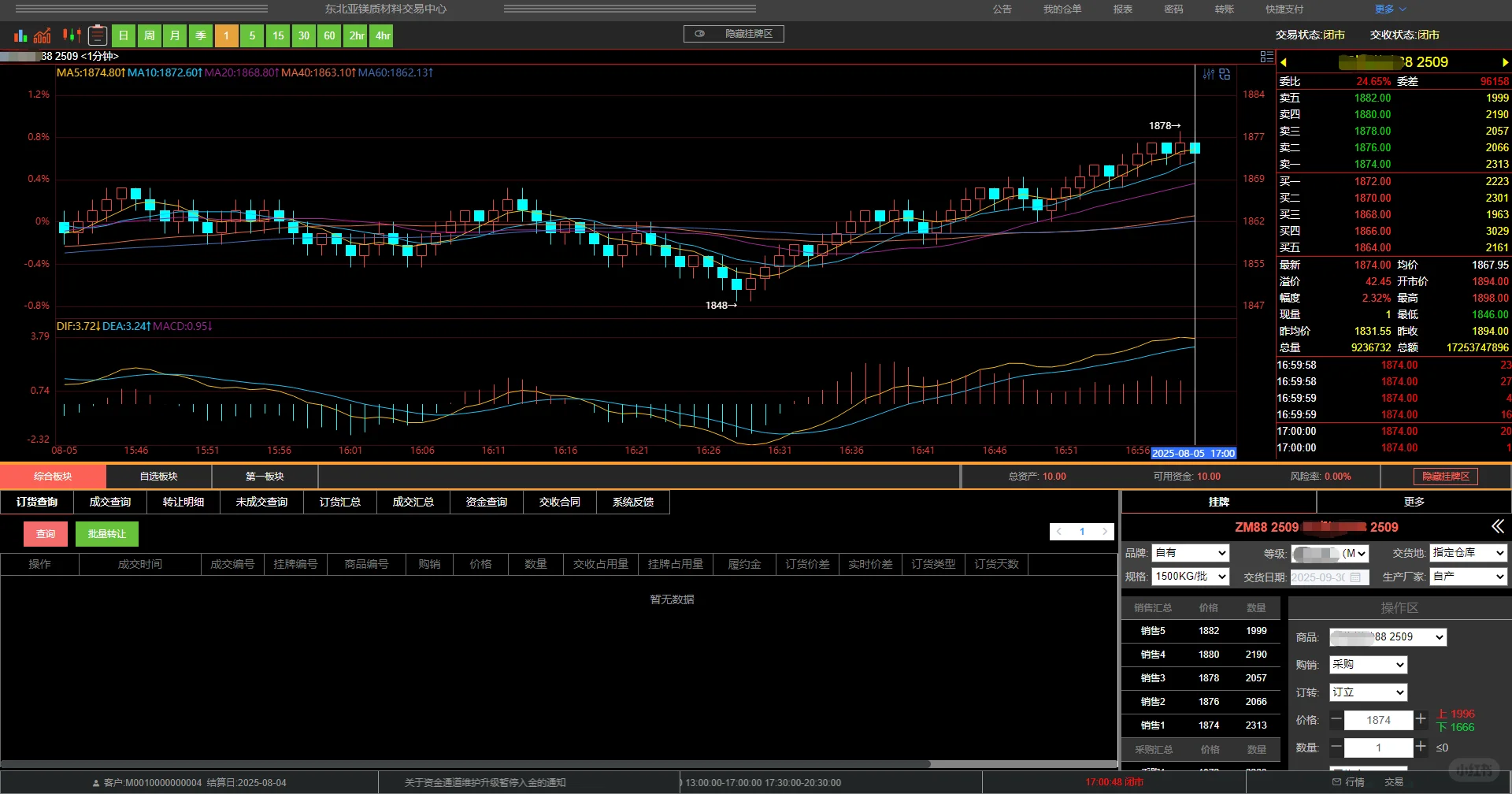 现货大宗 撮合源码