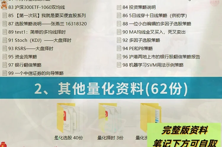 量化投资策略源码程序模型量化交易策略分析