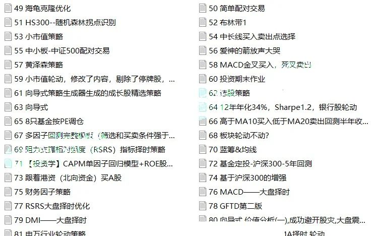 量化投资策略源码程序模型量化交易策略分析