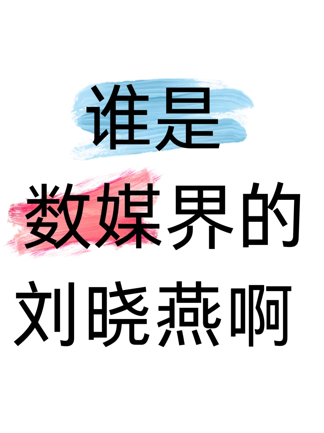 谁是数媒界的刘晓燕啊啊啊啊啊