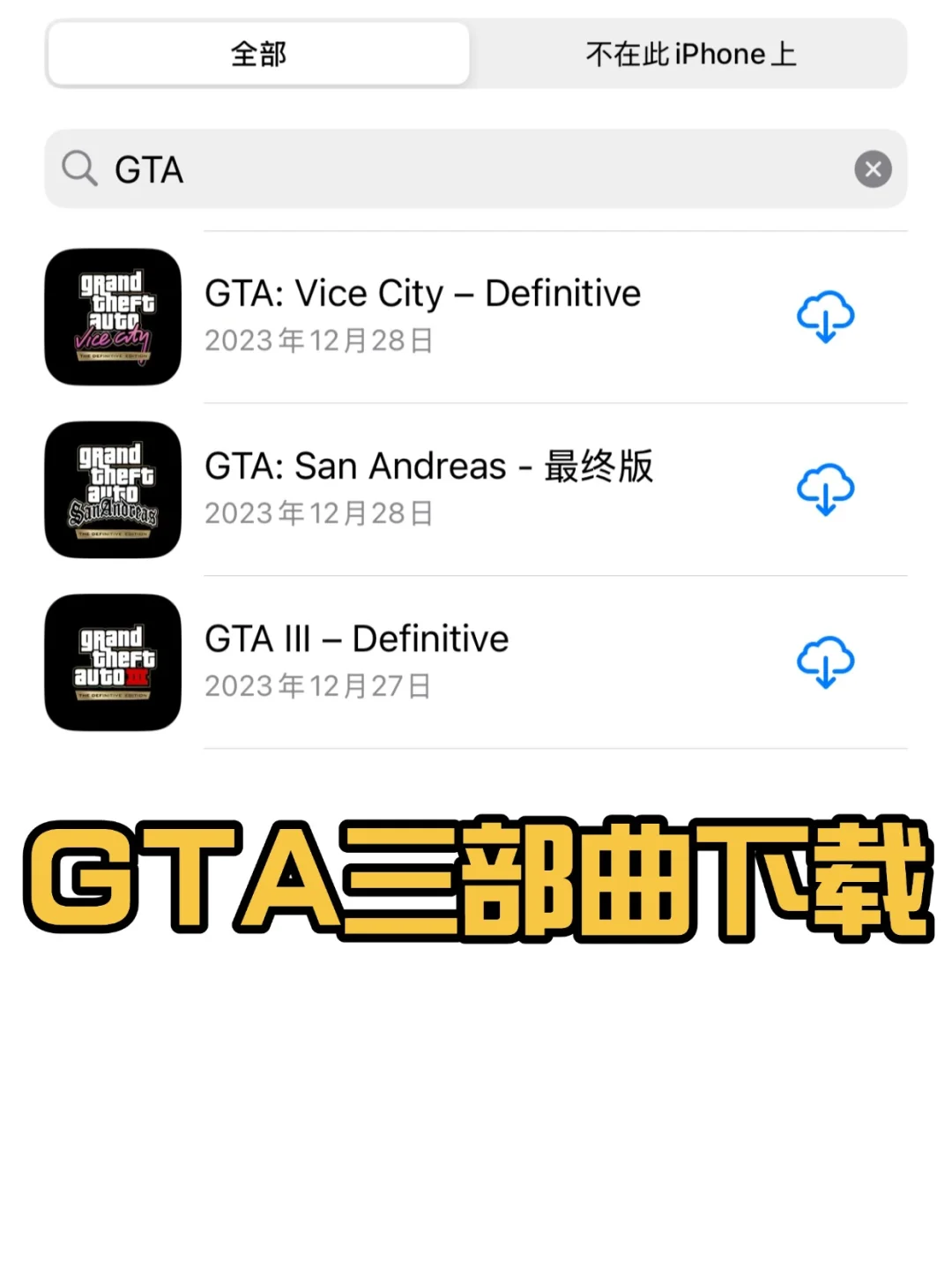 GTA重制版三部曲下载❗支持手机ipad🔥