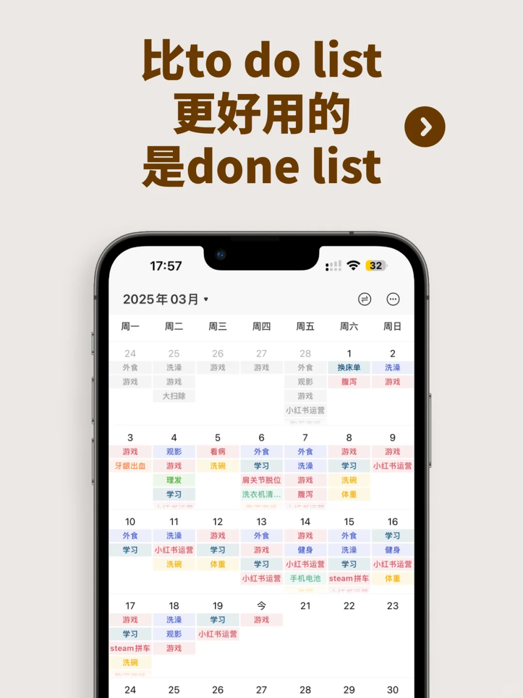 比to do list更好用的是done list